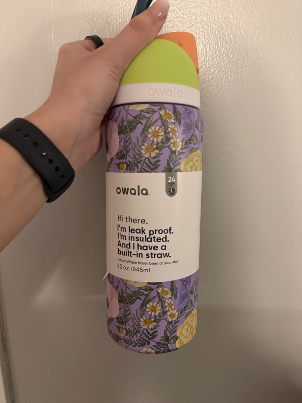 Purple Floral Owala 32 oz